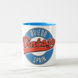 Caneca De Café Em Dois Tons logotipo estilo vintage Oviedo Espanha