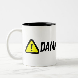 Caneca De Café Em Dois Tons Logotipo interessante dum raio