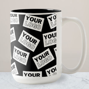 Caneca De Café Em Dois Tons Logotipo ou Qualquer Foto Colocados Aleatoriamente