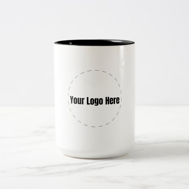 Caneca De Café Em Dois Tons Logotipo Personalizado (Centro)
