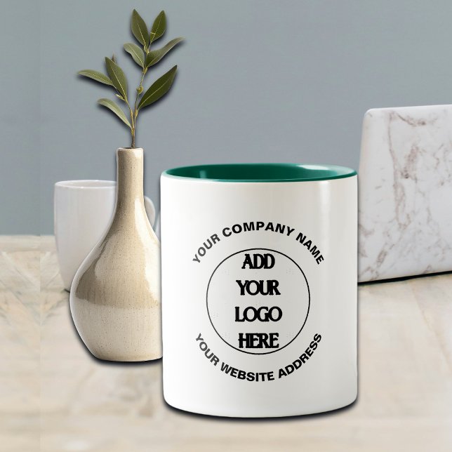 Caneca De Café Em Dois Tons Logotipo Personalizado de Negócios  (Criador carregado)