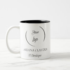 Caneca De Café Em Dois Tons Logotipo personalizado minimalista profissional
