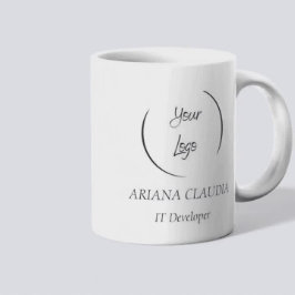 Caneca De Café Em Dois Tons Logotipo personalizado minimalista profissional