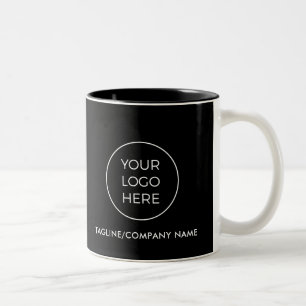 Caneca De Café Em Dois Tons Logotipo Preto para empresa Mug de café