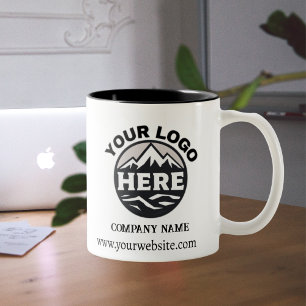 Caneca De Café Em Dois Tons Logotipo Promocional Empresarial Personalizado