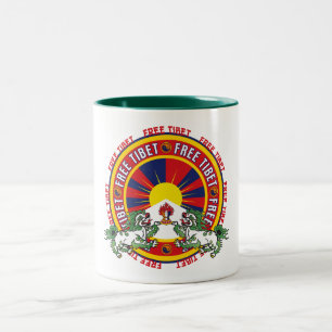 Caneca De Café Em Dois Tons Logotipo redondo livre de Tibet