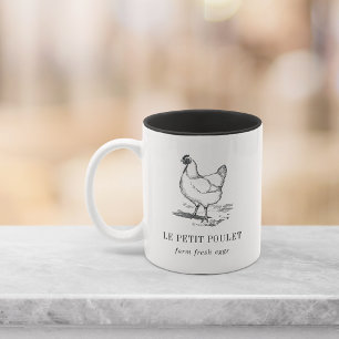 Caneca De Café Em Dois Tons Logotipo Vintage Hen Personalizado