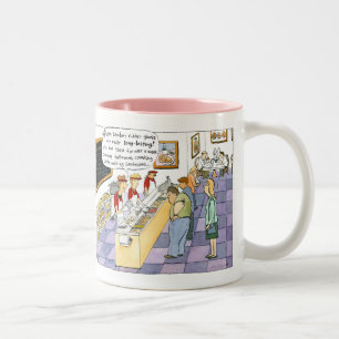Caneca De Café Em Dois Tons Loja de Sanduíches Cartoon - Engraçado Nojento Hum