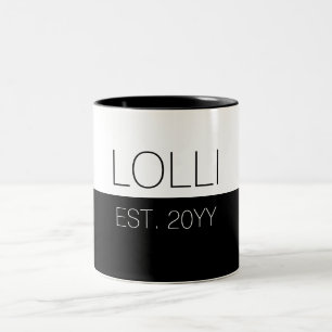 Caneca De Café Em Dois Tons Lolli Estabelecido   Presentes Elegantes para a Vo