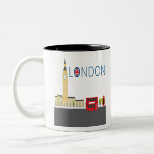 Caneca De Café Em Dois Tons Londres-england-uk-viagem-europe-big ben-city