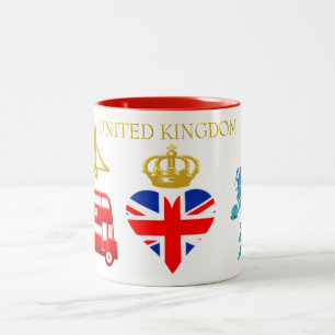Caneca De Café Em Dois Tons Londres, Inglaterra, Reino Unido Lembrança do Cora
