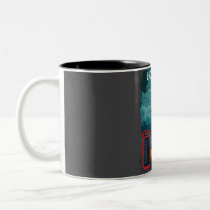 Caneca De Café Em Dois Tons Londres Poster de viagens com o horizonte e muito