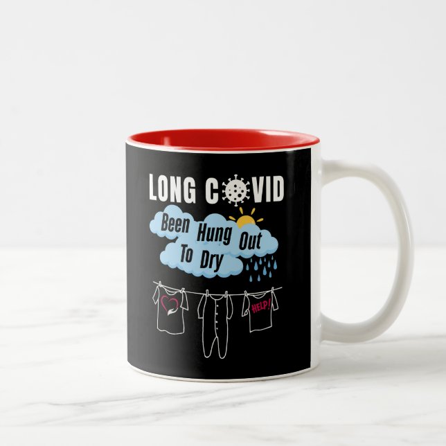Caneca De Café Em Dois Tons LONG COVID - Saiu Para Secar (Direita)