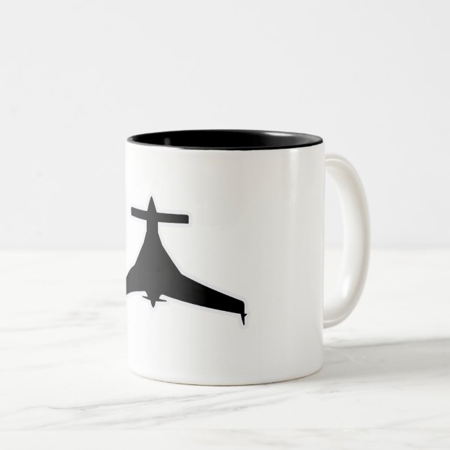 Caneca De Café Em Dois Tons Long Ez Experimental Airplane Coffee Mug (Frente Esquerda)