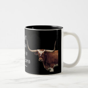 Caneca De Café Em Dois Tons LonghornCoffeeMug-personalize
