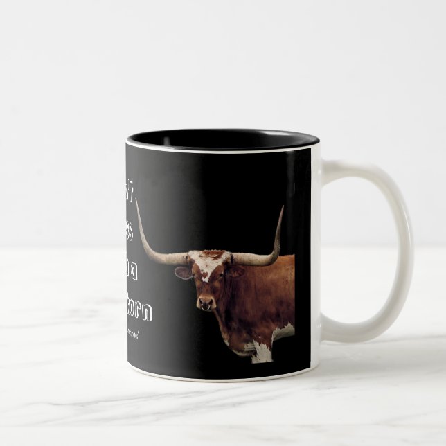 Caneca De Café Em Dois Tons LonghornCoffeeMug-personalize (Direita)