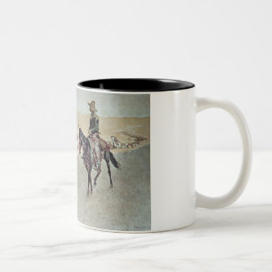 Caneca De Café Em Dois Tons Longhorns de arrasto de Texas (óleo em canvas)