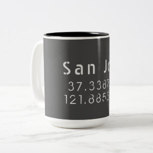 Caneca De Café Em Dois Tons Longitude de San Jose Latitude