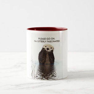 Caneca De Café Em Dois Tons Lontra bonito com chalaça engraçada