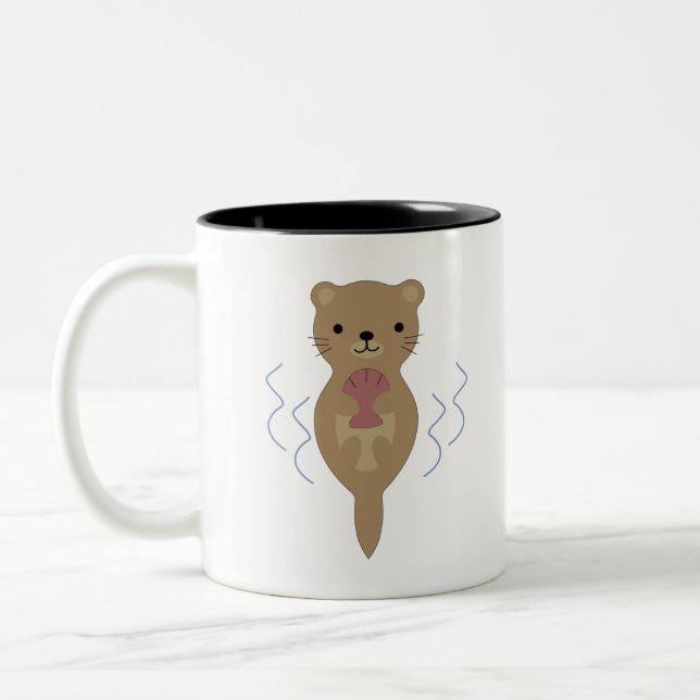 Caneca De Café Em Dois Tons Lontra Cuja (Esquerda)