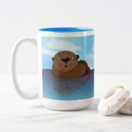 Caneca De Café Em Dois Tons Lontra-LY adorável!