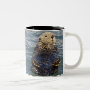 Caneca De Café Em Dois Tons Lontras marinhas brincam em icebergs na Surprise I