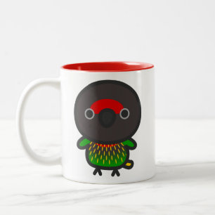 Caneca De Café Em Dois Tons Lório-de-riscas-amarelas