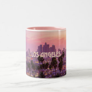 Caneca De Café Em Dois Tons Los Angeles City Skyline Sunset Mug
