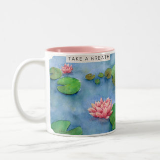Caneca De Café Em Dois Tons Lotus flower watercolor