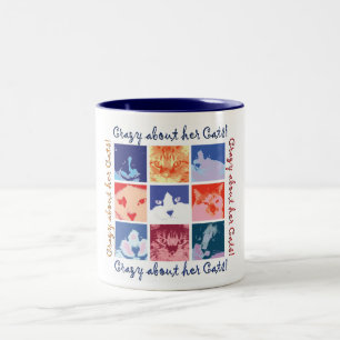 Caneca De Café Em Dois Tons Louca Por Seus Gatos