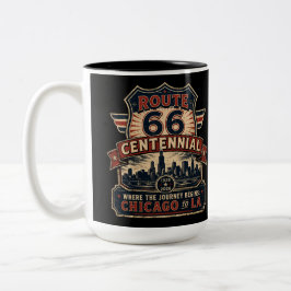 Caneca De Café Em Dois Tons Louças Comemorativas da Rota 66 de Chicago