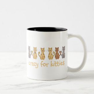 Caneca De Café Em Dois Tons Louco para gatinhos