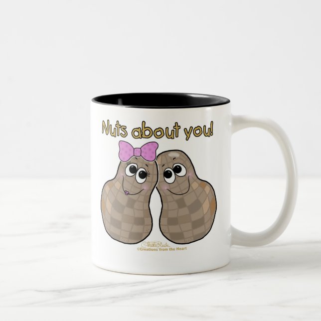 Caneca De Café Em Dois Tons Loucos Sobre Você! (Direita)