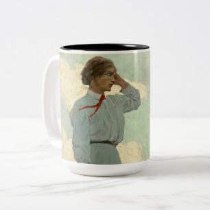 Caneca De Café Em Dois Tons Louise em uma das Colinas Barren, por N. C. Wyeth