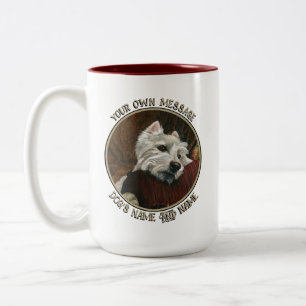 Caneca De Café Em Dois Tons Lounging Westie em Sofa