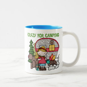 Caneca De Café Em Dois Tons Loura Louca Por Acampamento