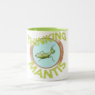 Caneca De Café Em Dois Tons Louva-a-deus de pensamento