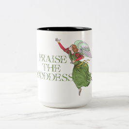 Caneca De Café Em Dois Tons Louvem a Deusa!
