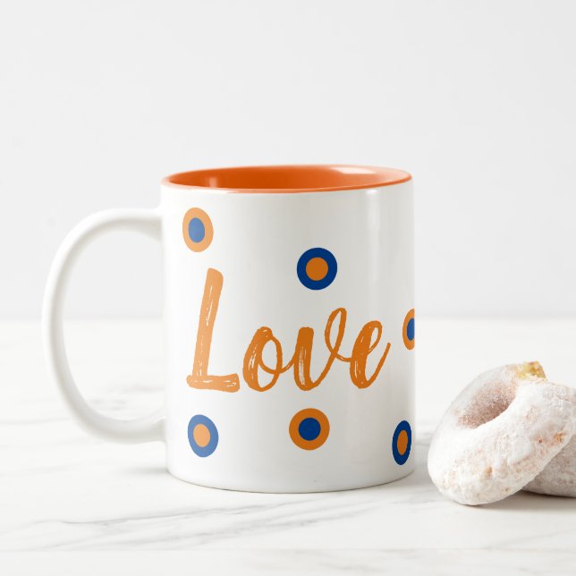 Caneca De Café Em Dois Tons Love (Com Donut)