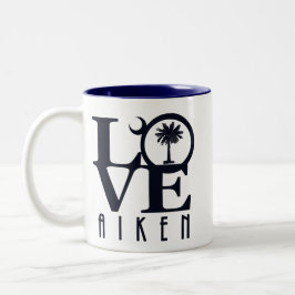 Caneca De Café Em Dois Tons LOVE Aiken Carolina do Sul 11oz