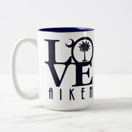 Caneca De Café Em Dois Tons LOVE Aiken Carolina do Sul 15oz