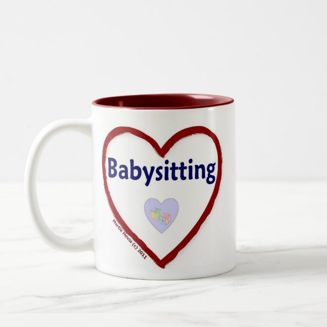 Caneca De Café Em Dois Tons Love Babysitting (Esquerda)