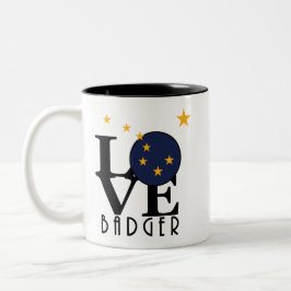 Caneca De Café Em Dois Tons LOVE Badger Alaska