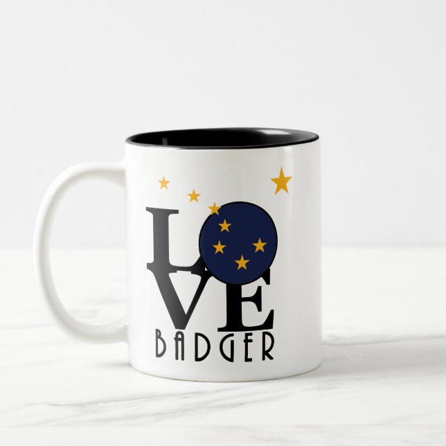 Caneca De Café Em Dois Tons LOVE Badger Alaska (Esquerda)