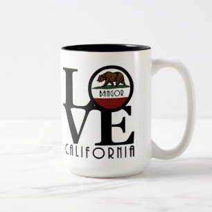 Caneca De Café Em Dois Tons LOVE Bangor California 15oz