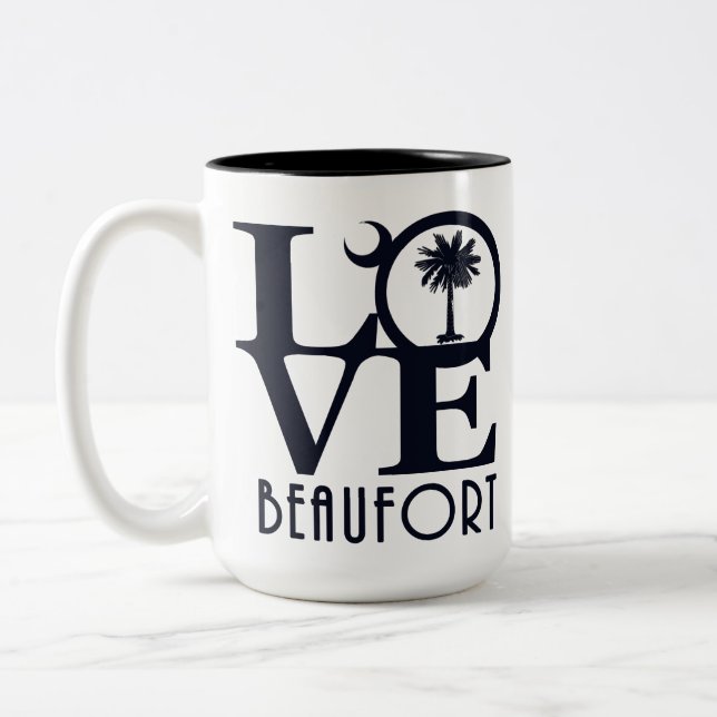 Caneca De Café Em Dois Tons LOVE Beaufort 15oz (Esquerda)
