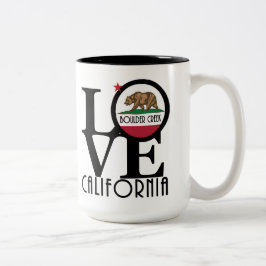 Caneca De Café Em Dois Tons LOVE Boulder Creek California 15oz