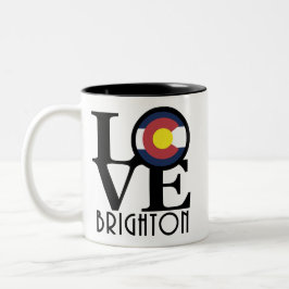 Caneca De Café Em Dois Tons LOVE Brighton, Colorado 11oz