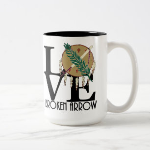 Caneca De Café Em Dois Tons LOVE Broken Arrow Oklahoma 15oz