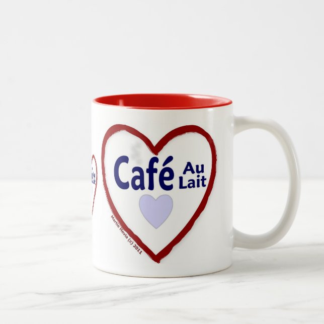 Caneca De Café Em Dois Tons Love Café Au Lait - Mug De Dois Tonelados (Direita)